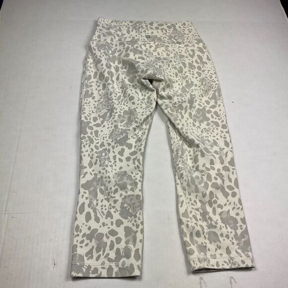 Lululemon Womens Wunder Under Cropped Leggings Printed High Rise Pull On Size 6 - Picture 9 of 12